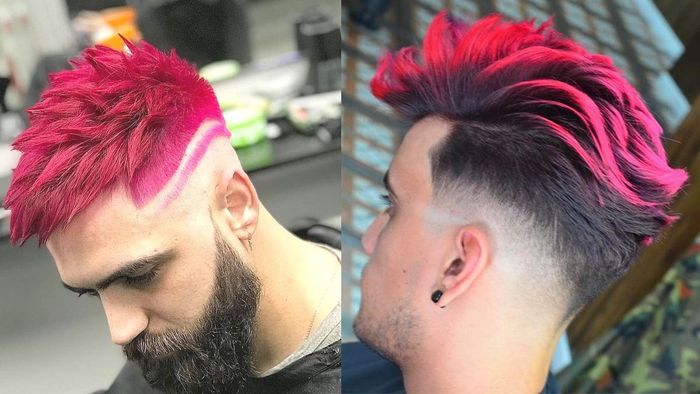 Kiểu tóc undercut nam màu đỏ rượu vang
